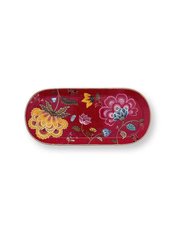 PIP STUDIO Plat Grand BLOOMING TALES 33x15,5cm Fantasy Rouge Foncé rouge foncé